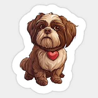 Valentine Shih Tzu Shaped Chocolate Sticker